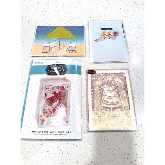 NWT set of 4Wedding & Love-Themed Greeting Cards By Papyrus & Hallmark - Picture 1 of 10